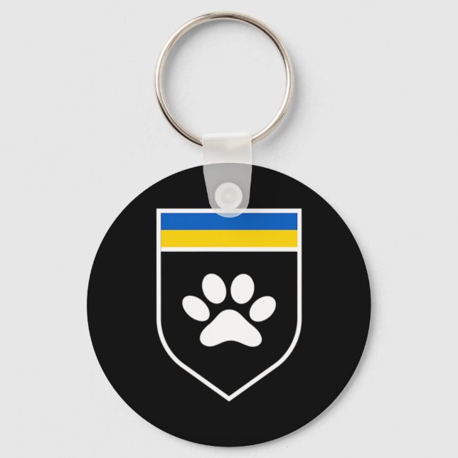 Ukraine Pet Awareness Flag Support Ukrainian pets  Keychain (Front)