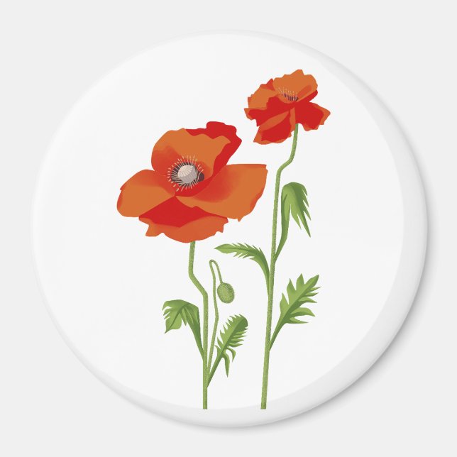 Ukraine "poppy flower" peace colorful  magnet (Front)