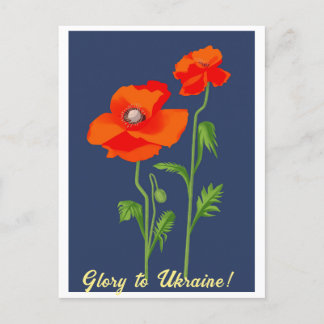 Ukraine "poppy flower" peace colourful postcard