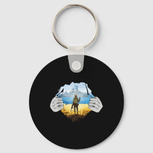 Ukraine Postage Stamp Flag Pride Mother's Day Keychain