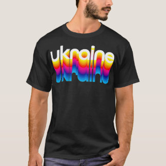 Ukraine Pride  Colourful Rainbow Graphic  Proud Uk T-Shirt