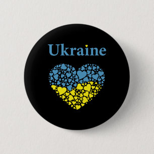 Ukraine Pride Ukrainian Heart Flag Glory To Ukrain 2 Inch Round Button