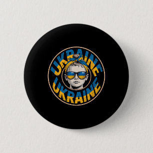 Ukraine Retro Style Woman Graphic Cultural Pride A 2 Inch Round Button