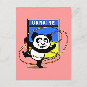 Ukraine Rhythmic Gymnastics Panda Postcard