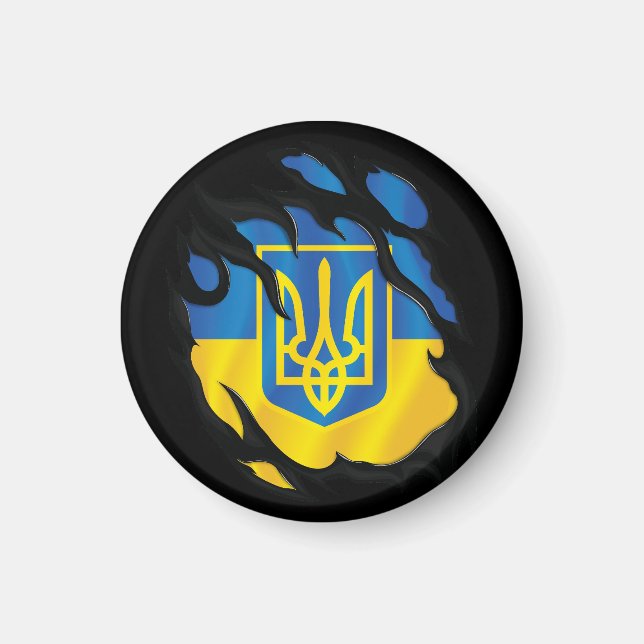 Ukraine Ripped Flag Magnet (Front)