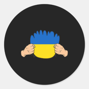 Ukraine Roots Heritage Flag  Classic Round Sticker