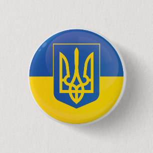 Ukraine Round Icon Flag 1 Inch Round Button