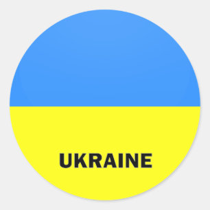 Ukraine Roundel quality Flag Classic Round Sticker