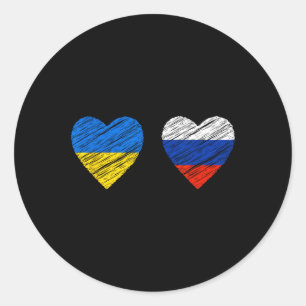 Ukraine Russia Peace  Classic Round Sticker