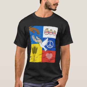 Ukraine Russia Peace Dove Intercultural Friendship T-Shirt
