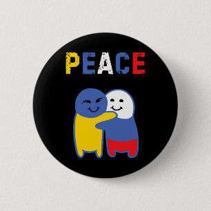 Ukraine Russia Peace Ukraine No War 2 Inch Round Button