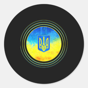 Ukraine Shirt Ukrainian Flag Ukraine Volodymyr Zel Classic Round Sticker
