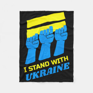 Ukraine Shirt Ukrainian Support Ukraine I Stand Wi Fleece Blanket
