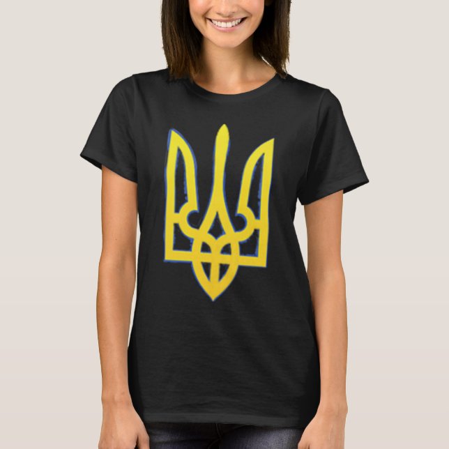 Ukraine Shirt Ukrainian Trident Military Zelensky  (Front)