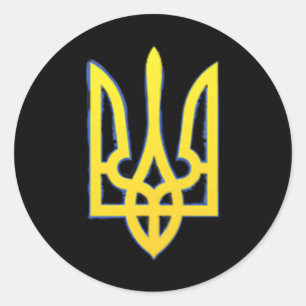 Ukraine Shirt Ukrainian Trident Military Zelensky Classic Round Sticker