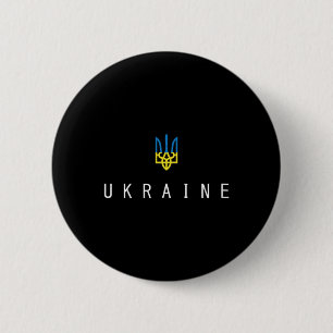 Ukraine Shirt Ukrainian Tryzub Flag Trident Milita 2 Inch Round Button