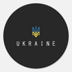 Ukraine Shirt Ukrainian Tryzub Flag Trident Milita Classic Round Sticker