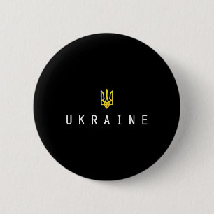 Ukraine Shirt Ukrainian Tryzub Trident Patriotic F 2 Inch Round Button