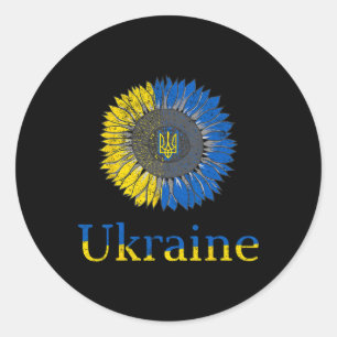 Ukraine Shirt Ukrainians Sunflower Vintage Ukraini Classic Round Sticker