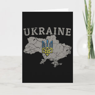 Ukraine Shirt Zelensky Ukrainian Flag Trident Mili Card