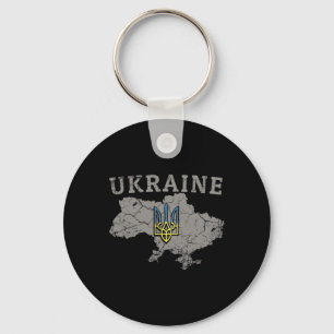 Ukraine Shirt Zelensky Ukrainian Flag Trident Mili Keychain