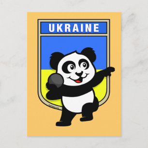Ukraine Shot Put Panda Postcard