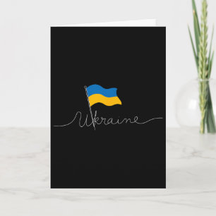 Ukraine Signature Flag Pole - Patriotic Ukrainian  Card