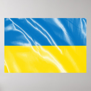 Ukraine silk flag poster
