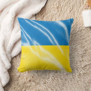 Ukraine silk flag throw pillow