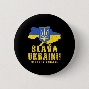 Ukraine Slava Ukraini Tryzub Glory To Ukraine Flag 2 Inch Round Button