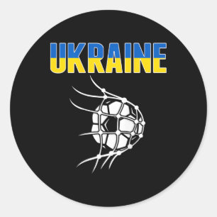 Ukraine Soccer Fans Jersey - Ukrainian Flag Footby Classic Round Sticker