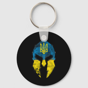 Ukraine  Sparta Helmet Ukraine Crest Flag Men Wome Keychain