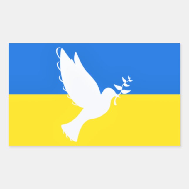 Ukraine Stickers Drapeau Peace Dove Soutien à la l (Devant)