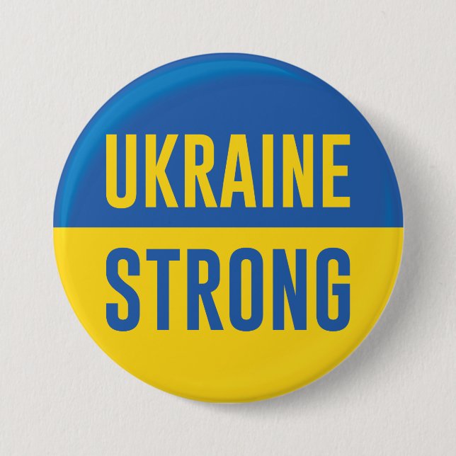 Ukraine Strong 3 Inch Round Button (Front)