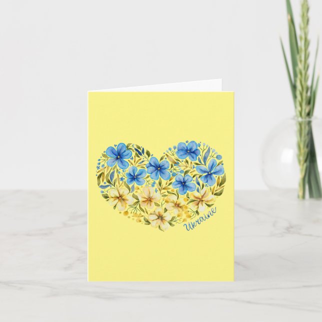 Ukraine Strong : Carte Coeur Courageuse (Devant)