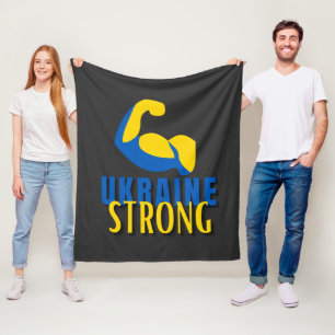 Ukraine Strong Muscle Flex  Fleece Blanket