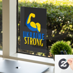 Ukraine Strong Muscle Flex Window Cling