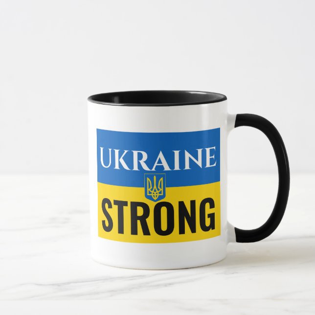 UKRAINE STRONG or Your Message Mug (Right)