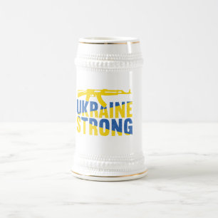 Ukraine Strong Support for Ukraine Beer Stein