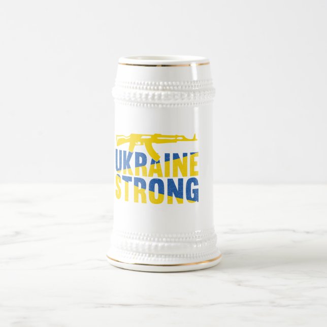 Ukraine Strong Support for Ukraine Beer Stein (Center)