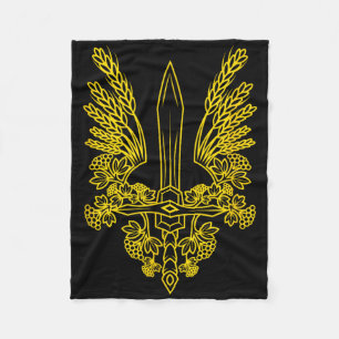 Ukraine Stylized Yellow Coat Of Arms - Ukrainian P Fleece Blanket