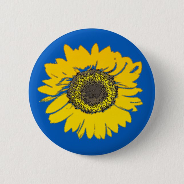 Ukraine Sunflower 2 Inch Round Button (Front)