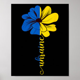 Ukraine Sunflower Emblem Vintage Ukrainian Support Poster