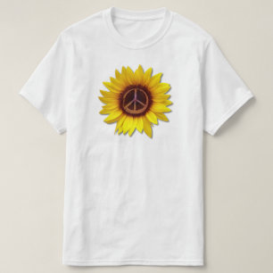 Ukraine Sunflower Peace Symbol Sign Anti-War Love T-Shirt