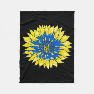 Ukraine Sunflower Shirt Retro Floral Ukrainian Fla Fleece Blanket