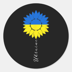 Ukraine Sunflower Ukrainian Flag I Stand With Ukra Classic Round Sticker