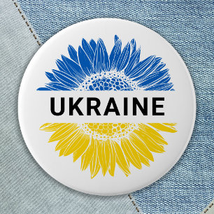 Ukraine Sunflower Ukrainian Support Solidarity 2 Inch Round Button