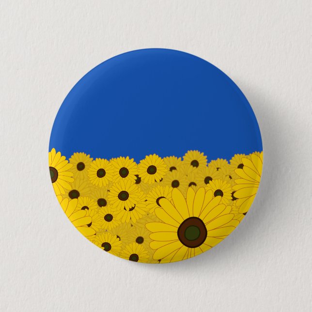 Ukraine Sunflowers 2 Inch Round Button (Front)