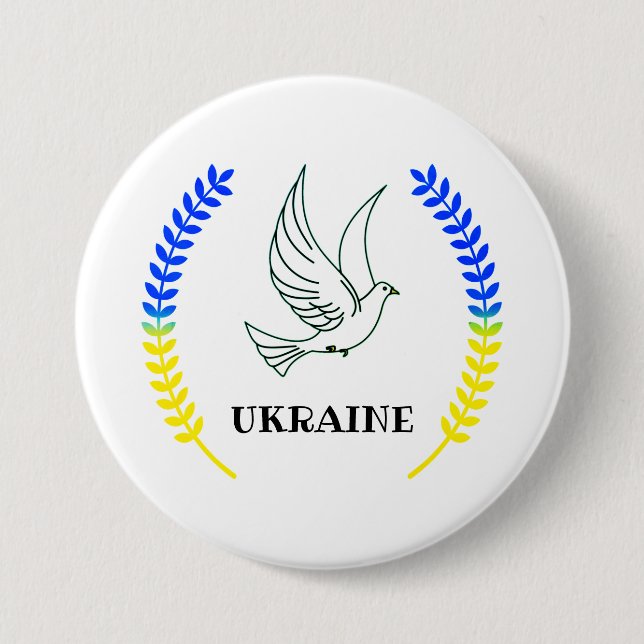 Ukraine Support 3 Inch Round Button (Front)
