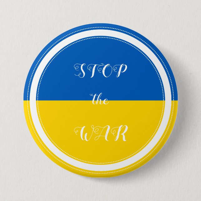 Ukraine Support 3 Inch Round Button (Front)
